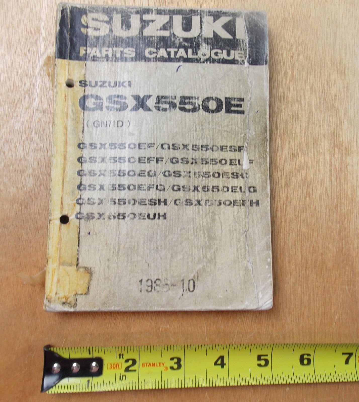 USED SUZUKI 1986-10  PARTS CATALOGUE  GSX550E/EF/ESF/EFF/EUF/EG  9900B-30062 - MotoRaider