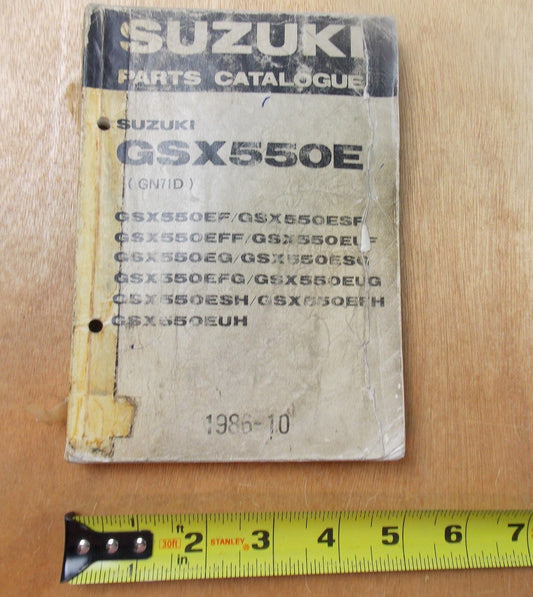 USED SUZUKI 1986-10  PARTS CATALOGUE  GSX550E/EF/ESF/EFF/EUF/EG  9900B-30062 - MotoRaider