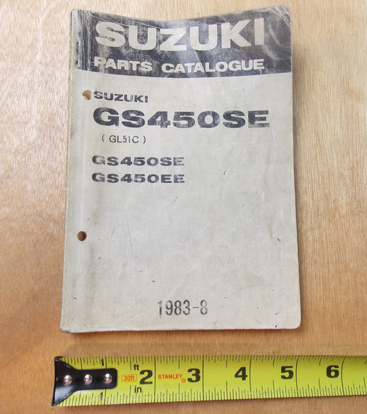 USED SUZUKI 1983-8 PARTS CATALOGUE BOOK  GS450SE/EE  9900B-30025 - MotoRaider