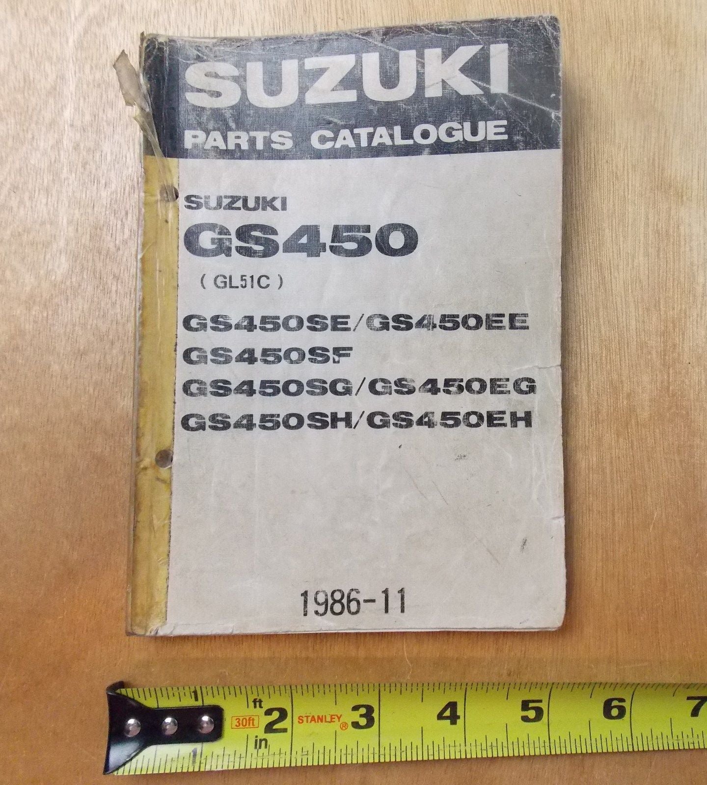USED SUZUKI 1986-11 PARTS CATALOGUE  GS450/SE/EE/SF/SG/EG/SH  9900B-30025-030 - MotoRaider