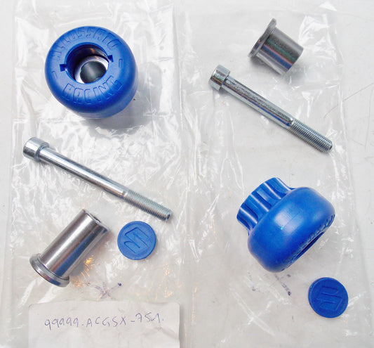 NOS SUZUKI ACCOSSATO GZX750 BLUE CRASH PADS FRAME SLIDERS GUARDS 99999-ACGSX-751 - MotoRaider