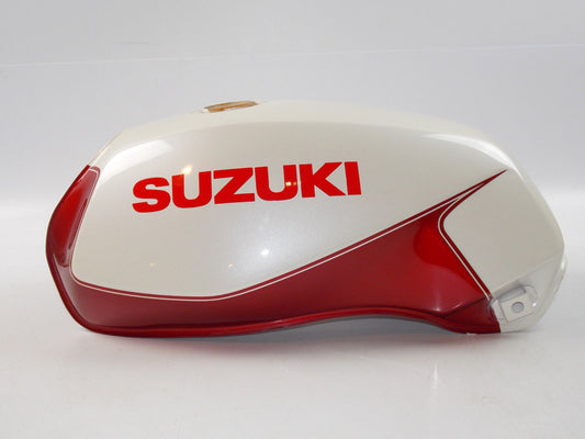NEW NOS SUZUKI 1984 1985 1986 GS450 WHITE BURGUNDY GAS FUEL TANK 49100-44410-87P - MotoRaider