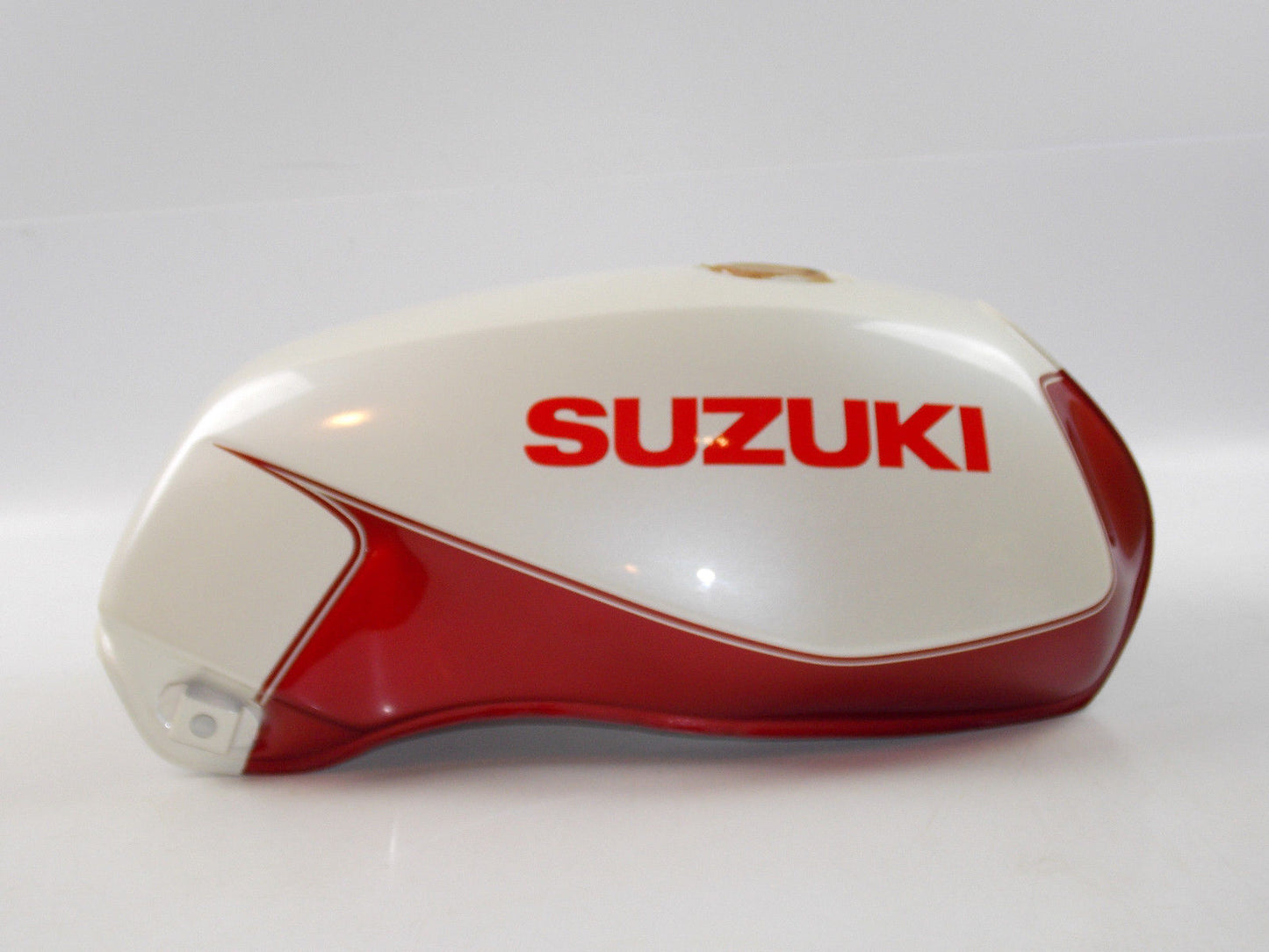 NEW NOS SUZUKI 1984 1985 1986 GS450 WHITE BURGUNDY GAS FUEL TANK 49100-44410-87P - MotoRaider