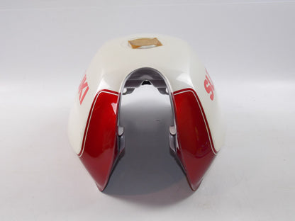 NEW NOS SUZUKI 1984 1985 1986 GS450 WHITE BURGUNDY GAS FUEL TANK 49100-44410-87P - MotoRaider
