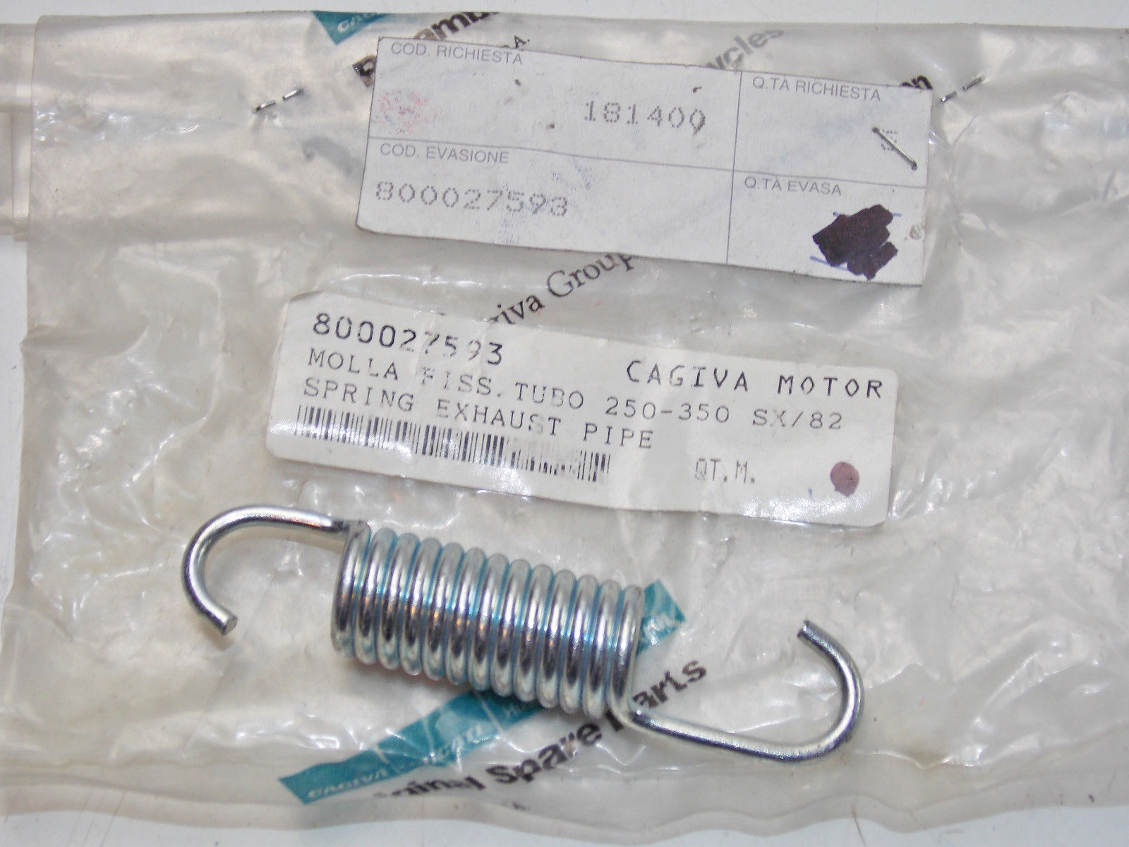 NOS CAGIVA 1982 SX 250 350 SX250 SX350 EXHAUST PIPE MOUNTING SPRING 800027593 - MotoRaider