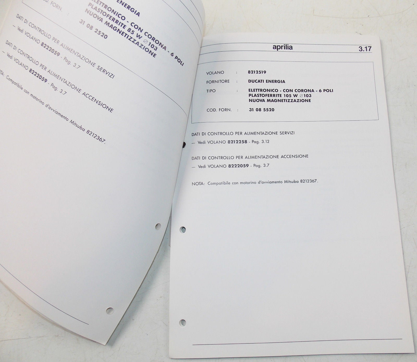 1992 UPDATE APRILIA ELECTRICAL SYSTEM COMPONENTS EFFICIENCY CONTROL MANUAL BOOK - MotoRaider