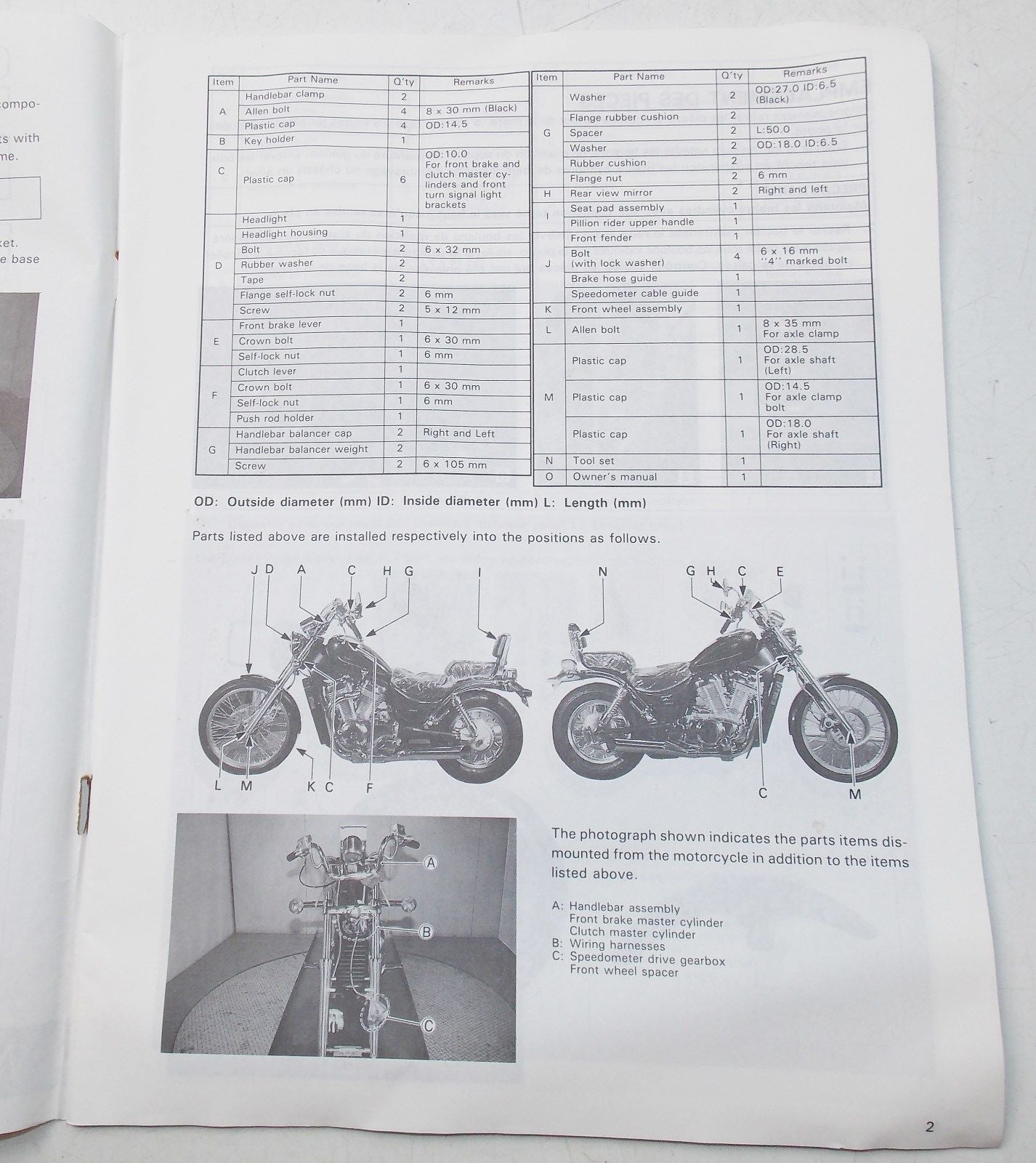 USED SUZUKI 1991  SET-UP MANUAL  VS800GLN   99505-O1182-011 - MotoRaider