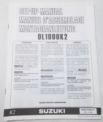 USED SUZUKI 2002  SET-UP MANUAL  DL1000K2   99505-01082-011 - MotoRaider