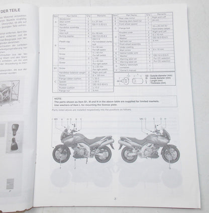 USED SUZUKI 2002  SET-UP MANUAL  DL1000K2   99505-01082-011 - MotoRaider