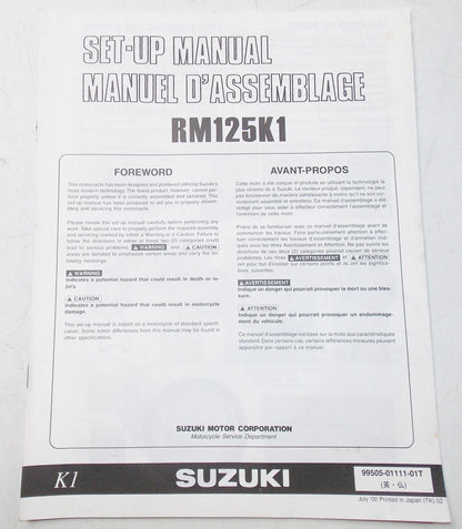 USED SUZUKI 2000  SET-UP MANUAL  RM125K1  99505-01111-01T - MotoRaider