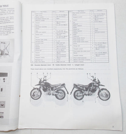 USED SUZUKI 1992  SET-UP MANUAL DR800SP  99505-01233-011 - MotoRaider