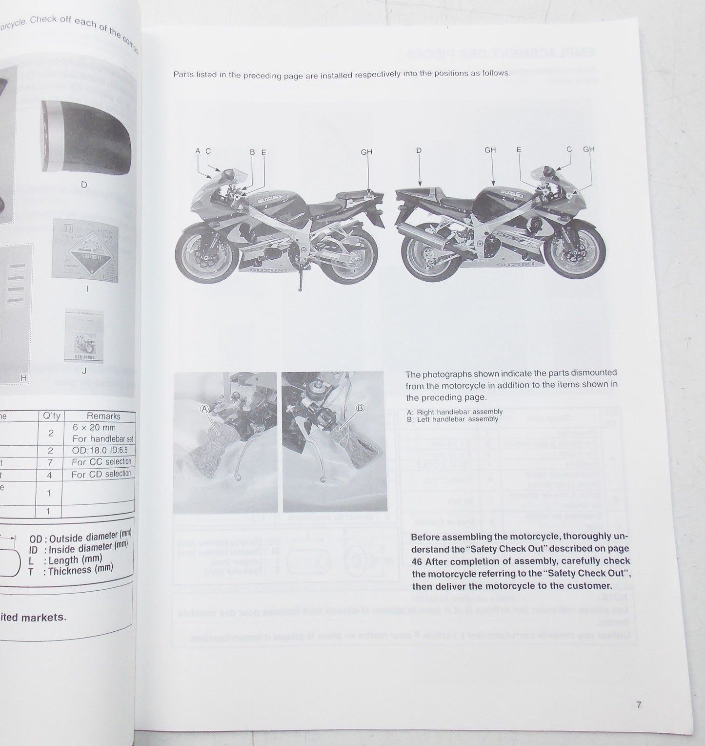 USED SUZUKI 2000 SET UP MANUAL GSX-R1100K1  99505-01151-011 - MotoRaider