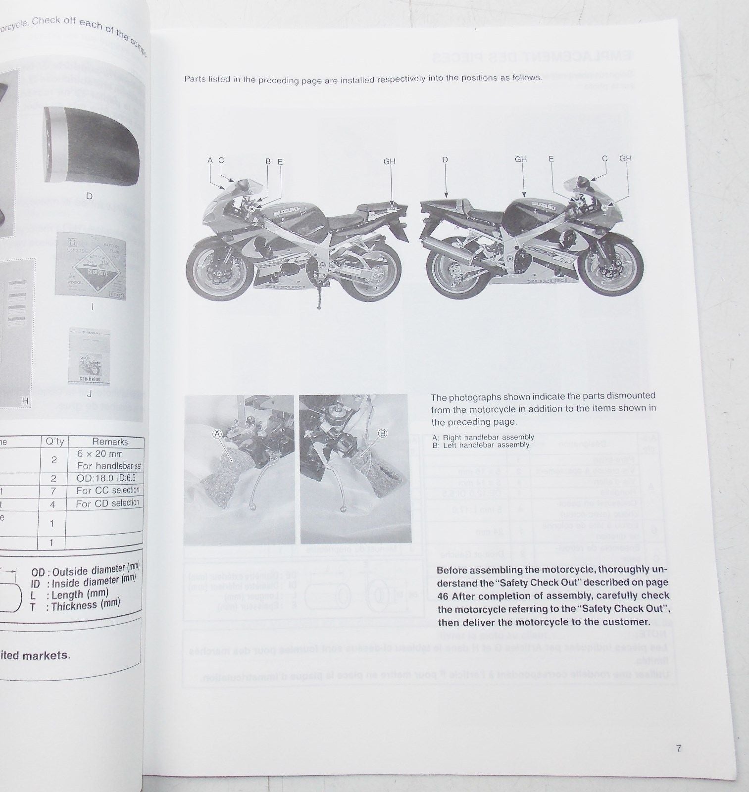 USED SUZUKI 2000 SET UP MANUAL GSX-R1100K1  99505-01151-011 - MotoRaider