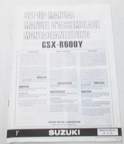 USED SUZUKI 1999 SET UP MANUAL GSX-R600Y  99505-01130-011 - MotoRaider