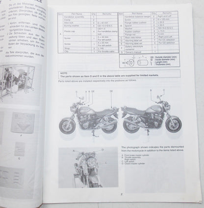 USED SUZUKI 2001 SET UP MANUAL GSX1400K2    99055-01002-011 - MotoRaider