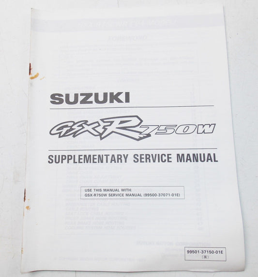 USED SUZUKI 1993  SUPPLEMENTARY SERVICE MANUAL GSX-R750W  99501-37150-01E - MotoRaider