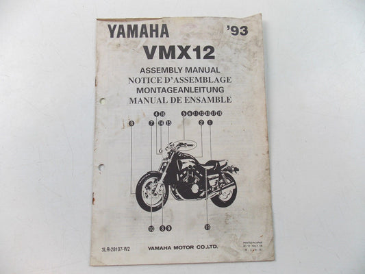 NOS YAMAHA 1993 ASSEMBLY MANUAL VMX12 - MotoRaider