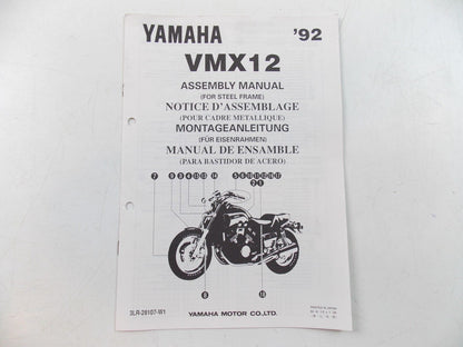 NOS YAMAHA  1992  ASSEMBLY MANUAL VMX12 - MotoRaider