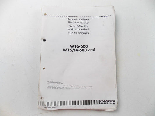 NOS CAGIVA 1995  WORKSHOP MANUAL W16-6-- W16/T4-600  # 800078045 - MotoRaider
