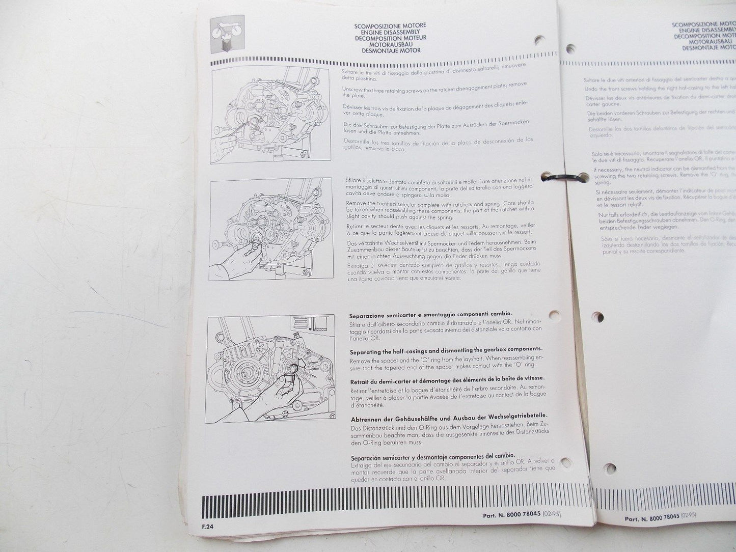 NOS CAGIVA 1995  WORKSHOP MANUAL W16-6-- W16/T4-600  # 800078045 - MotoRaider