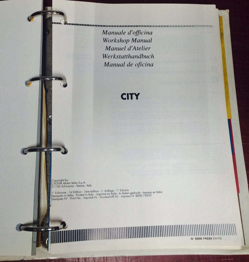 1990 CAGIVA DEALER MANUAL WORKSHOP BOOK MAINTENANCE REPAIR N90 COCIS 50 CITY W4 - MotoRaider