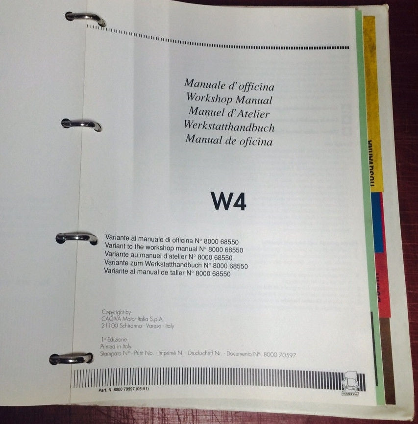 1990 CAGIVA DEALER MANUAL WORKSHOP BOOK MAINTENANCE REPAIR N90 COCIS 50 CITY W4 - MotoRaider
