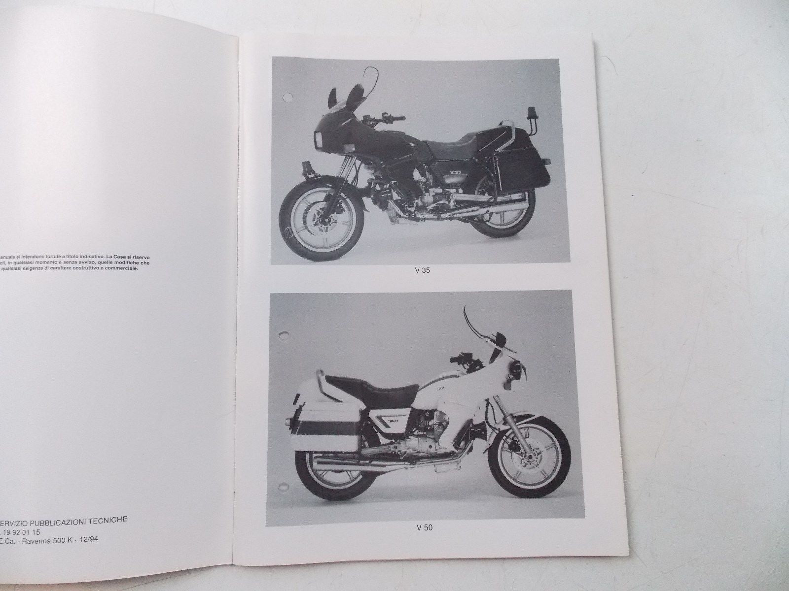 NOS GUZZI WORKSHOP MANUAL V35 V50 V65 V75 COD 199201 15 - MotoRaider
