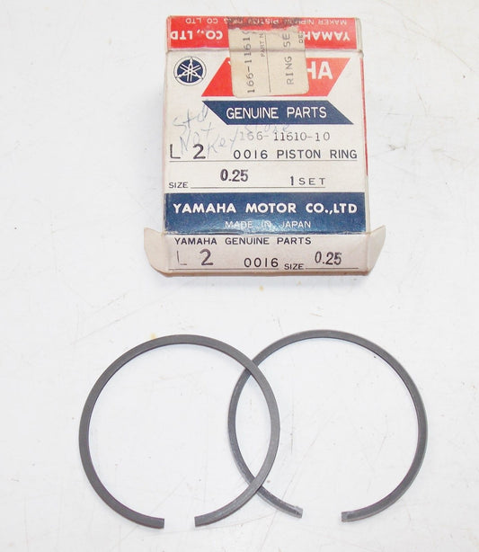 NOS YAMAHA  1967-1970 PISTON RING SET 1ST OVER 0.25 YL2   166-11610-10 - MotoRaider
