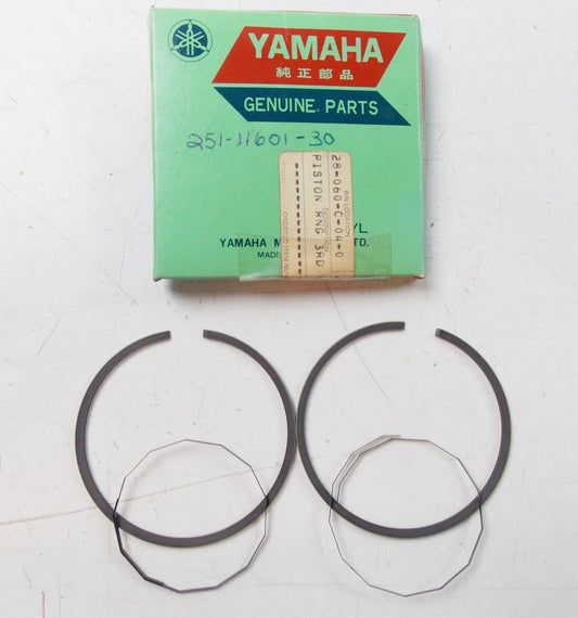 NOS YAMAHA  1969-1971 PISTON RING SET 3RD O/S 0.75 CT1 AT1 ATM1 251-11601-30 - MotoRaider
