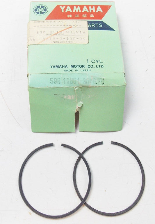 NOS YAMAHA  1976-1980 YZ  80cc PISTON RING SET 3RD O/S 0.75 598-11601-30 - MotoRaider