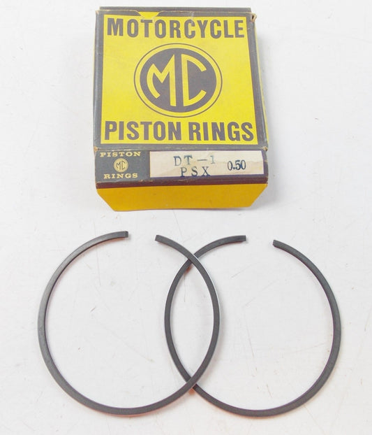 NOS YAMAHA 1968-71 MC PISTON RING SET (2 RINGS) 2ND O/S 0.50 DT-1  214-11601-22 - MotoRaider