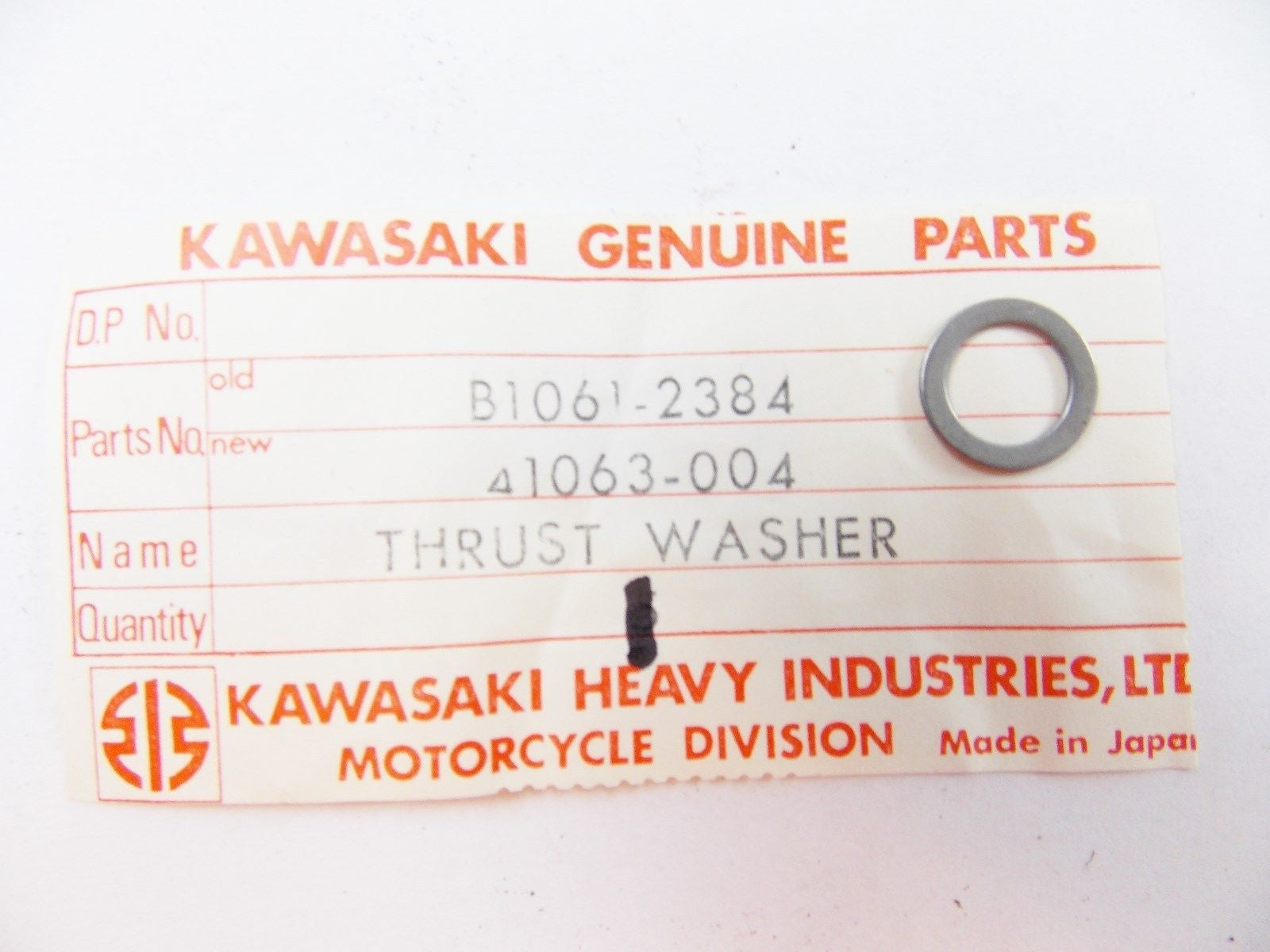 NOS KAWASAKI 1968 1969 1970  THRUST WASHER F3 F4   41063-004 - MotoRaider
