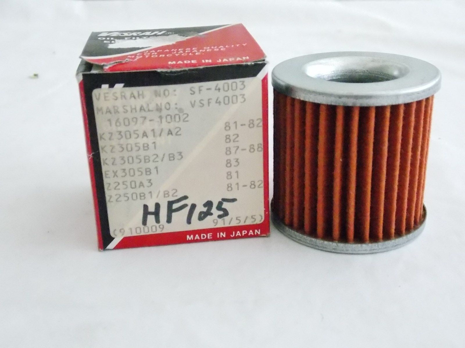 NOS OIL FILTER  (HF125) FOR KAWASAKI 305A1/A2 81-82 305B1 82 305B2/B3 87-88 - MotoRaider
