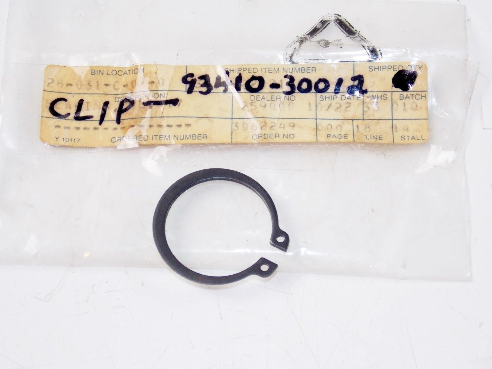 NOS YAMAHA 1962 72 74 78 83 2015 YDS2 YZ49 SR400 SR400 CIRCLIP 93410-30012 - MotoRaider