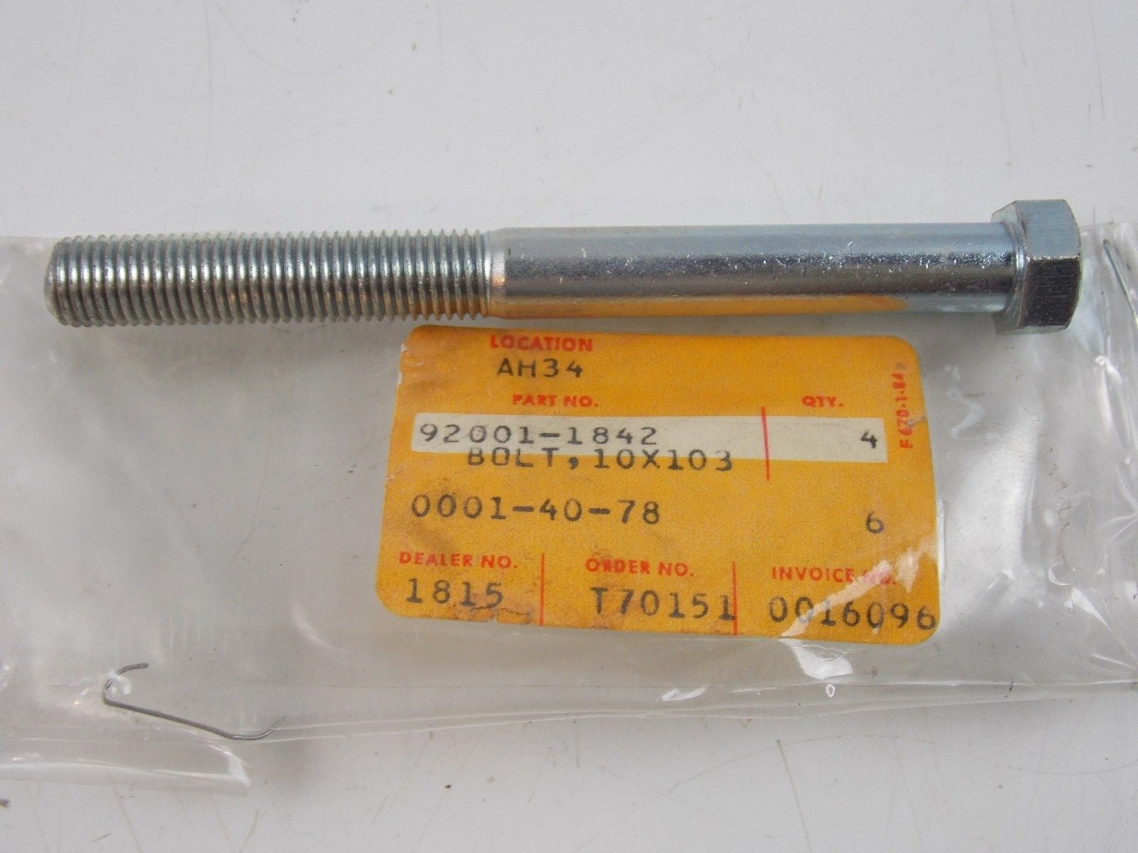 NOS KAWASAKI 1981 1982 1983 1984 1985 BOLT KLT200 KLT250   92001-1842 - MotoRaider