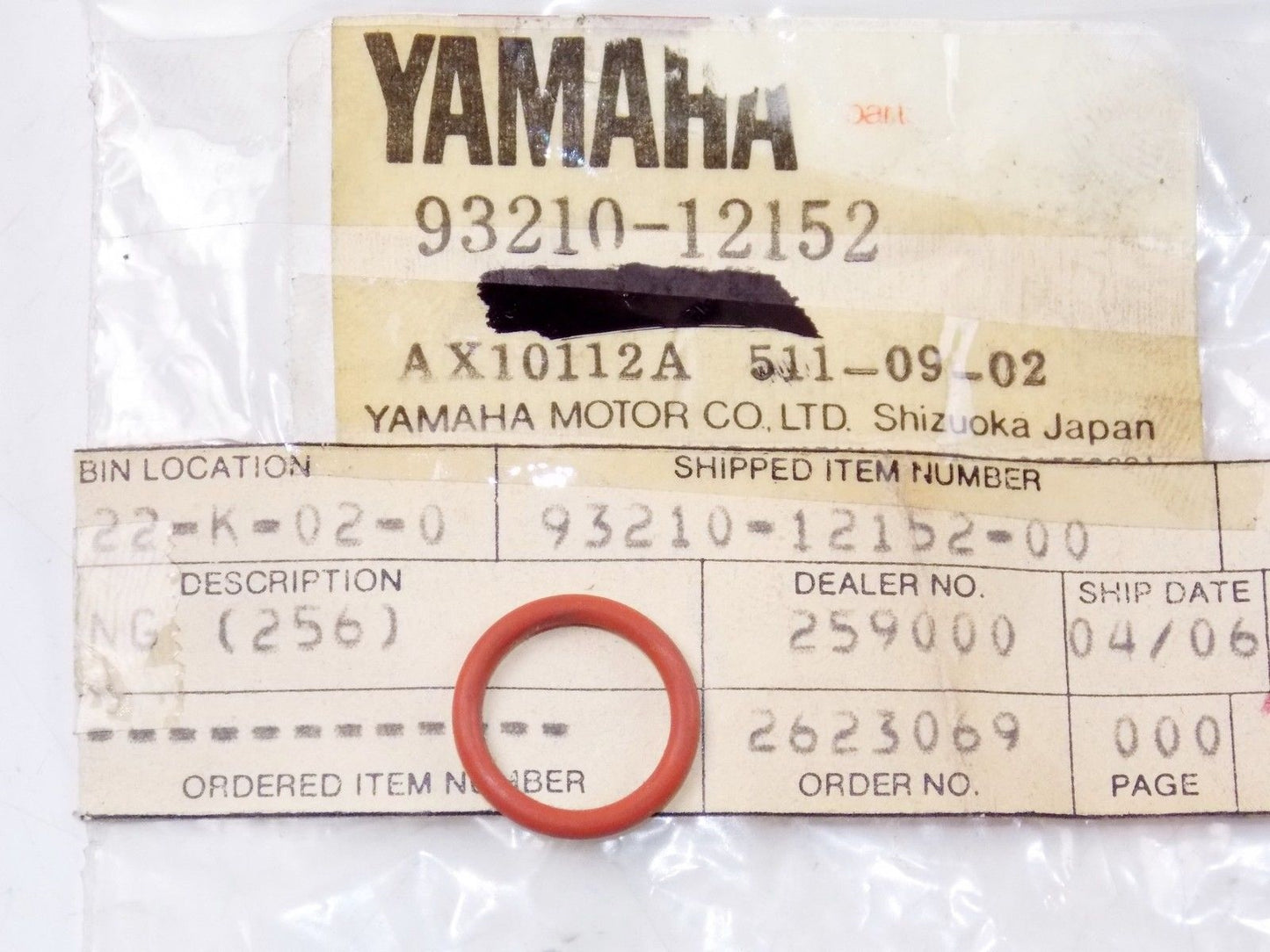 NOS YAMAHA 1971-2015  XS6 RAPTOR BIG BEAR KODIAK SR500G YZ85 O-RING 93210-12152 - MotoRaider