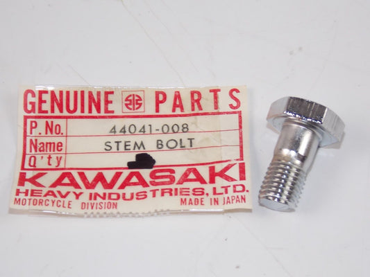 NOS KAWASAKI 1973 -1979 STEERING STEM BOLT KH100 KE250 KD175 F4/5/6   44041-008 - MotoRaider