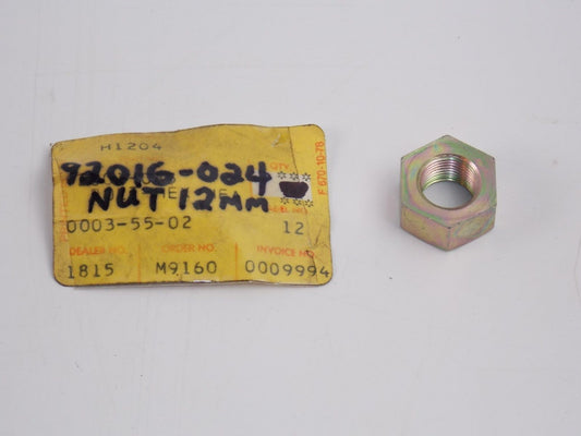 NOS KAWASAKI 1968-1980 NUT 12MM (2) KE125 KV75 KD175 MT1 F3/4/5/6/7  92016-024 - MotoRaider