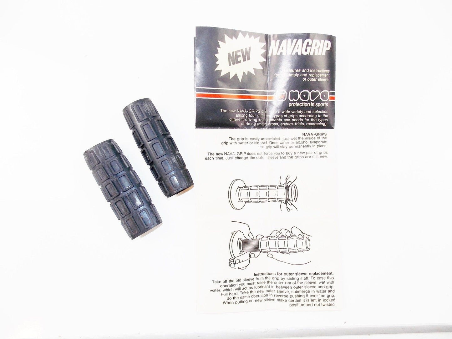NOS NAVA HANDLEBAR HAND GRIPS RUBBER VIBRATION PROTECTOR KTM HONDA YAMAHA SUZUKI - MotoRaider