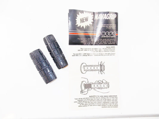 NOS NAVA HANDLEBAR HAND GRIPS RUBBER VIBRATION PROTECTOR KTM HONDA YAMAHA SUZUKI - MotoRaider