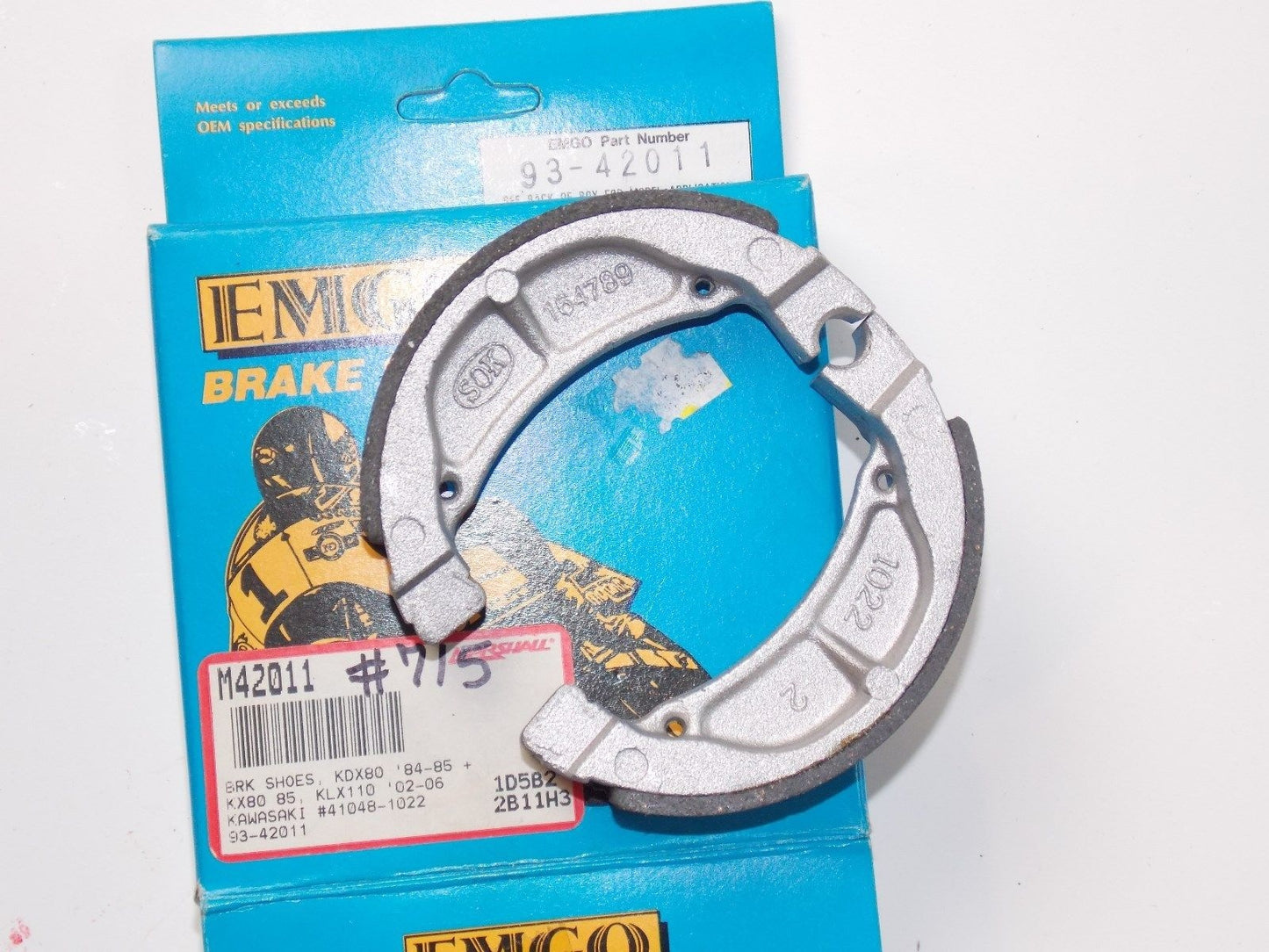 NOS EMGO BRAKE SHOES KDX80 1980-1985 KLX110 2002-2006 FITS KAWASAKI 93-42011 - MotoRaider