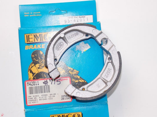 NOS EMGO BRAKE SHOES KDX80 1980-1985 KLX110 2002-2006 FITS KAWASAKI 93-42011 - MotoRaider