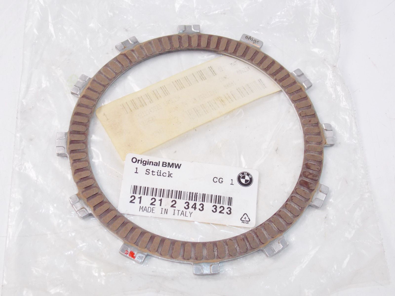 NOS BMW MOTORCYCLE MOTOR FIBER CLUTCH DISC ENGINE 21212343323 - MotoRaider