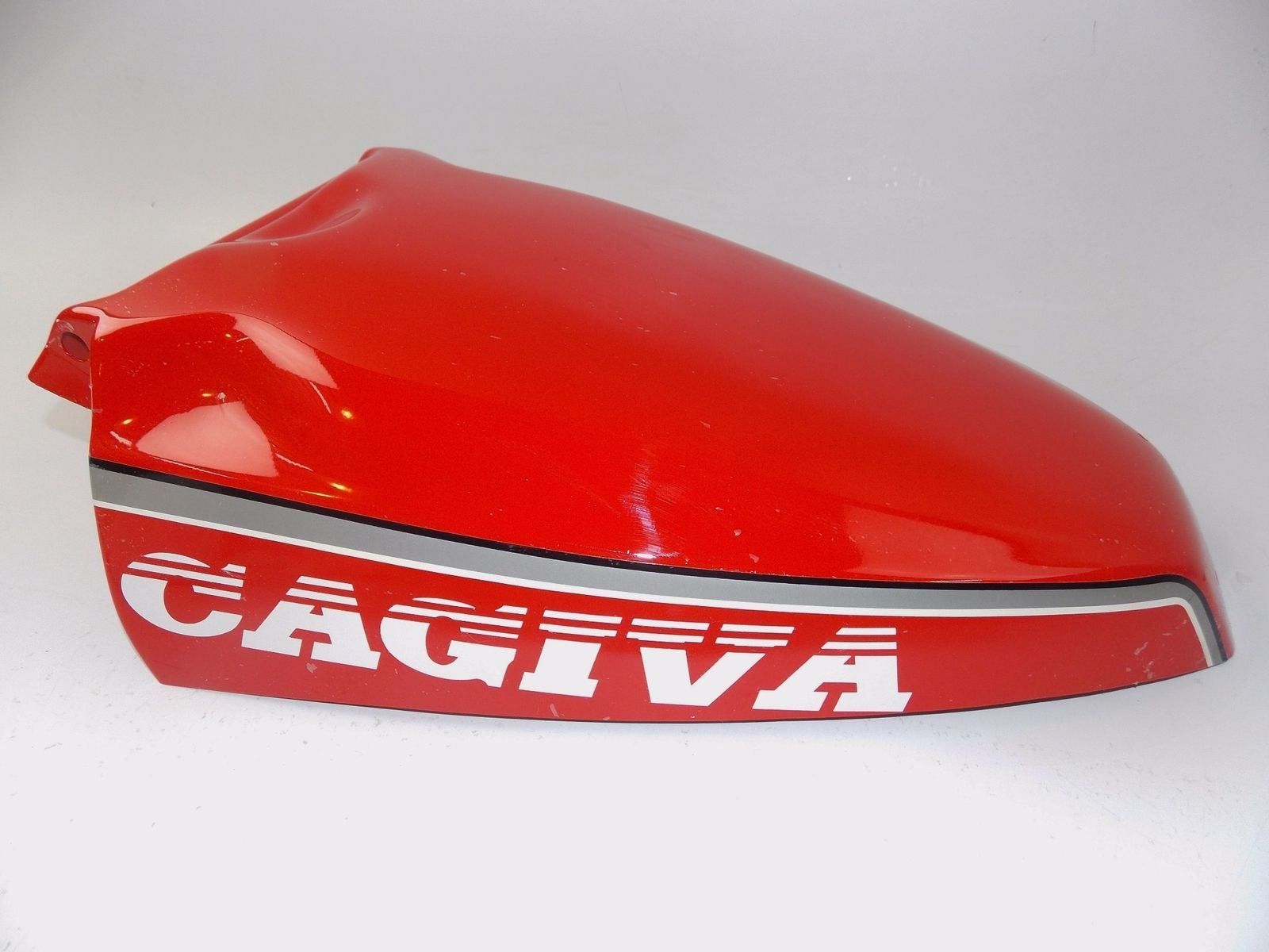 NOS CAGIVA 1988 FRECCIA 125 GAS FUEL TANK COVER RED WHITE 80C055739|800056911 - MotoRaider