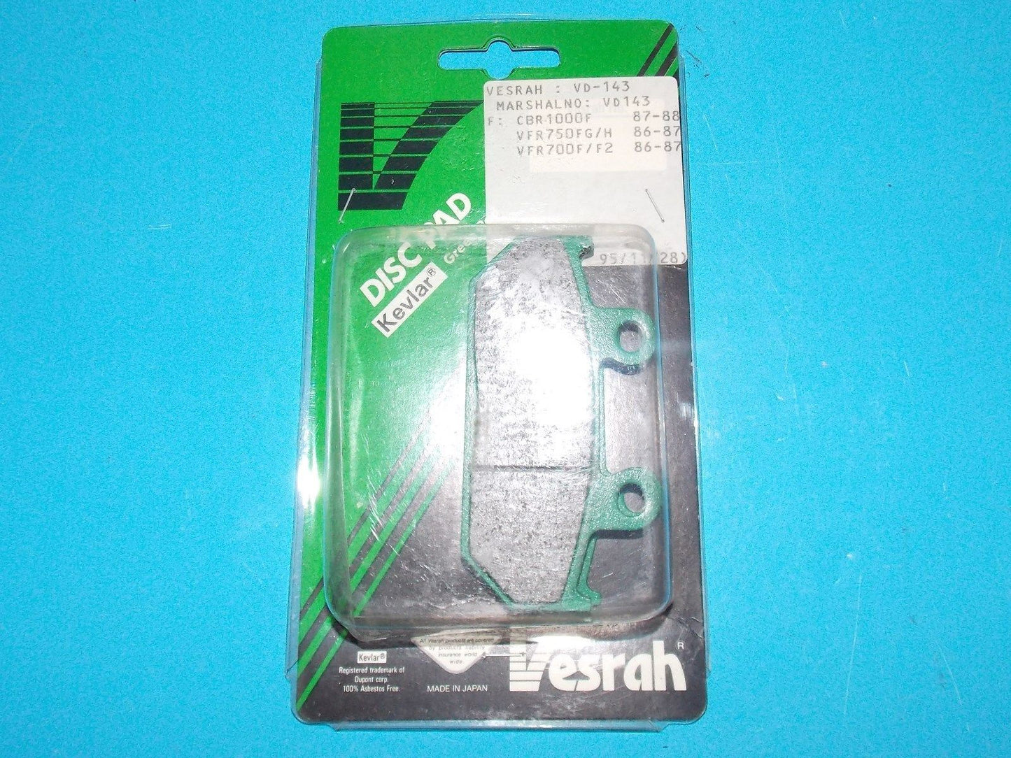 NOS VESRAH VD 248J BRAKE PADS FITS YAMAHA 1991-1995 1997-2007 TZR250 FZR400 - MotoRaider