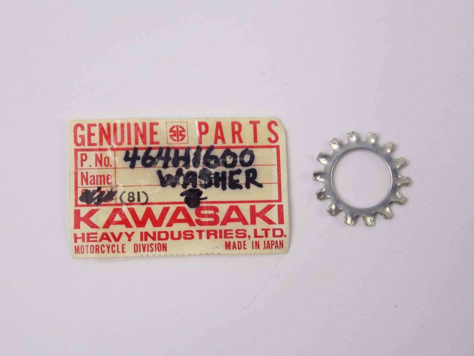 NOS OEM KAWASAKI 1974-1982 LOCK WASHER KX125/250 KT250 KDX450/420  464H1600 - MotoRaider