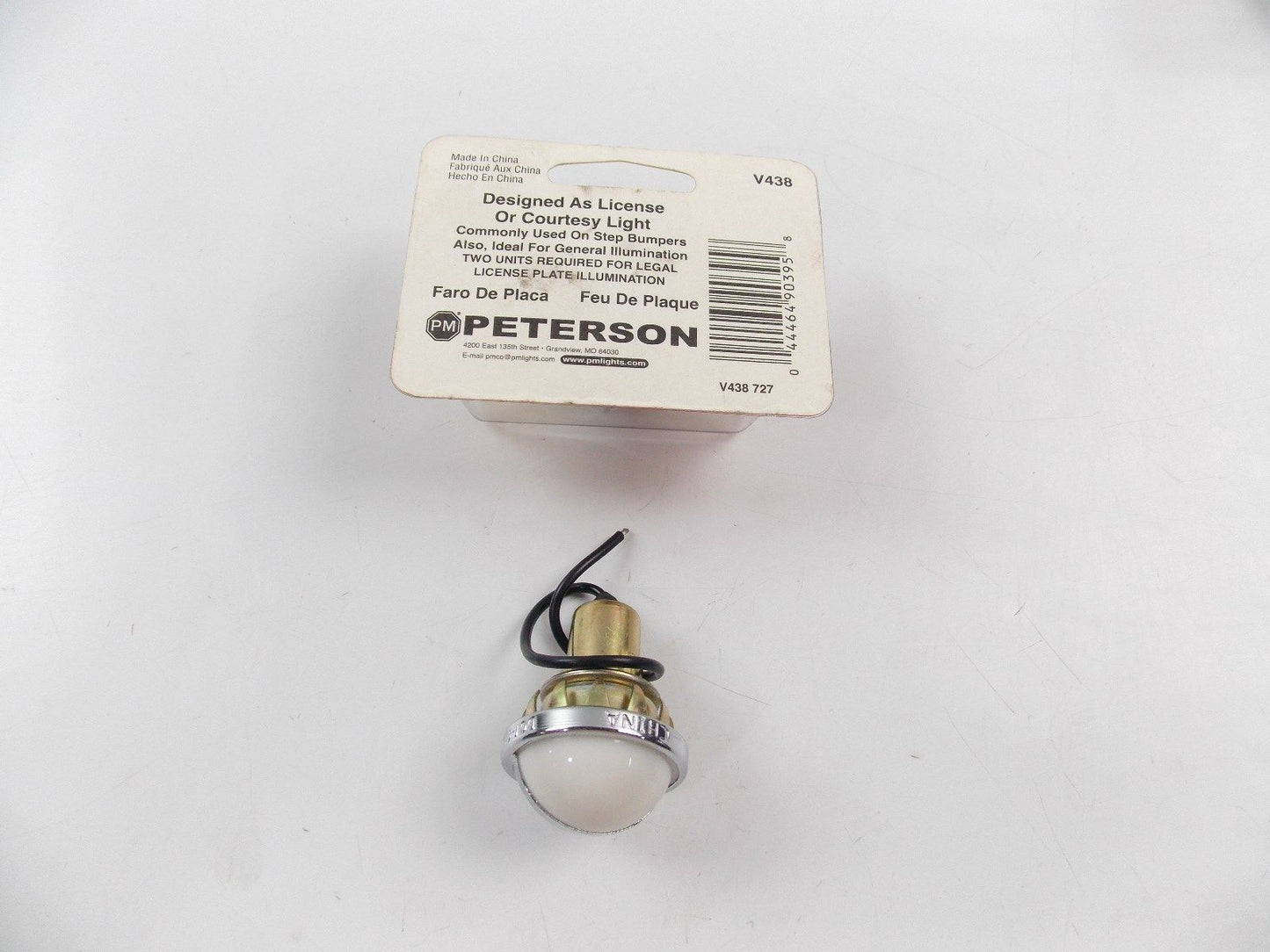 NOS PETERSON UTILITY LICENSE PLATE LIGHT V438-727 - MotoRaider