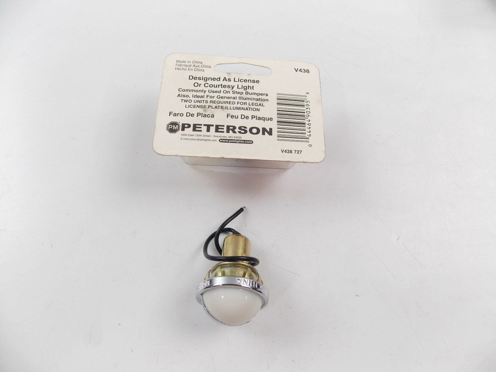 NOS PETERSON UTILITY LICENSE PLATE LIGHT V438-727 - MotoRaider