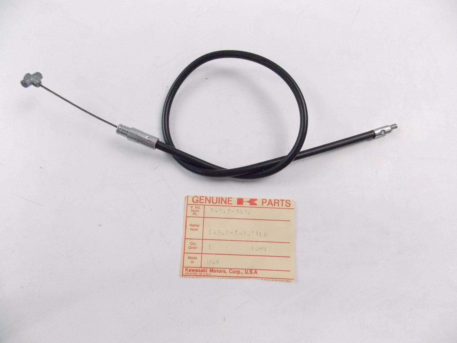 NOS OEM 1981 KAWASAKI THROTTLE CABLE SB340 SB440   54012-3532 - MotoRaider