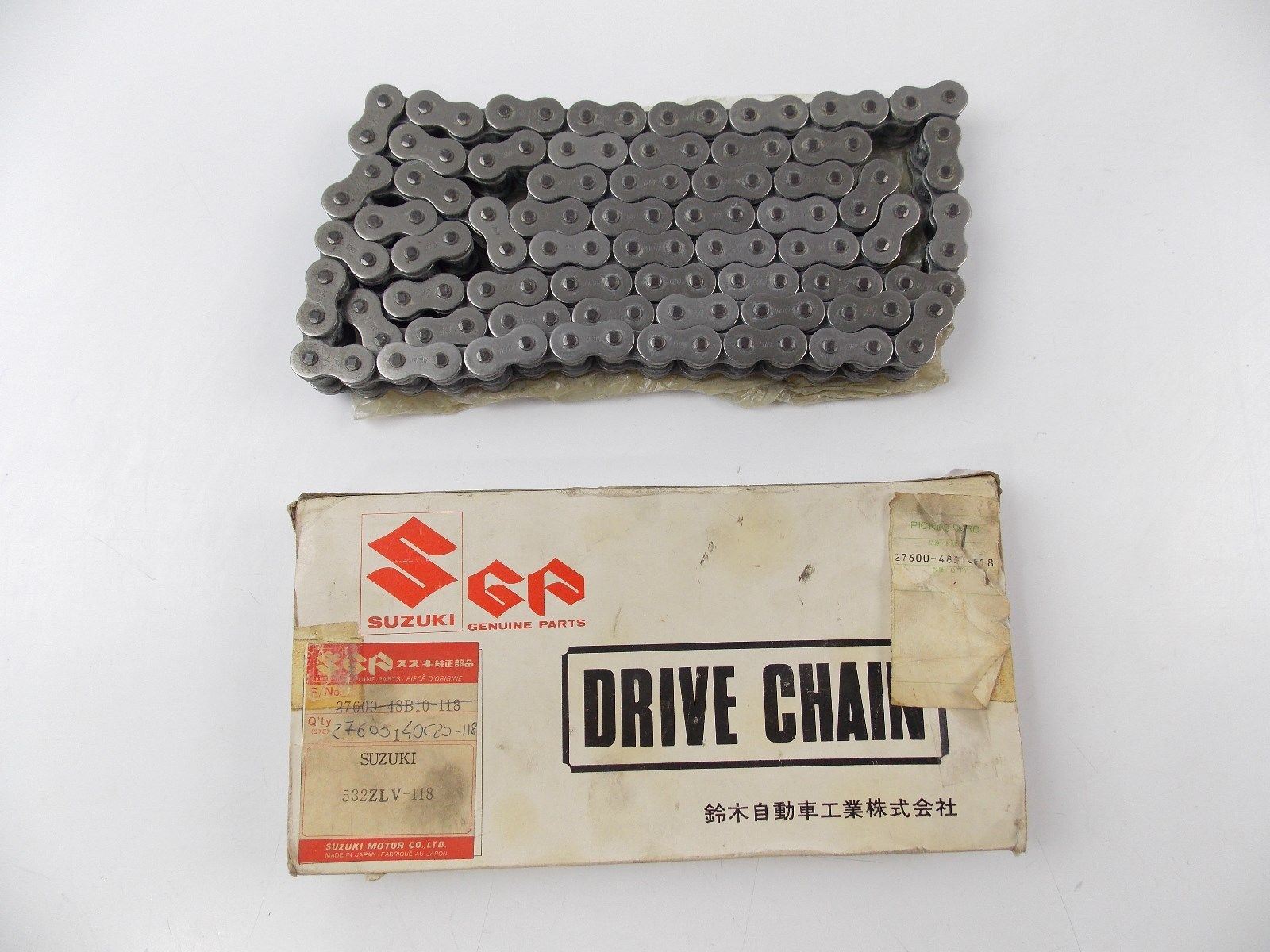 NOS OEM 1988-1993 SUZUKI DRIVE CHAIN GSX1100 GSX-R1100  27600-40C20-118 - MotoRaider